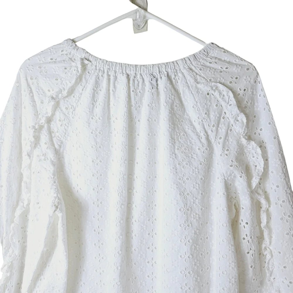 Ann Taylor White Ruffled Eyelet Top - Picture 8 of 10